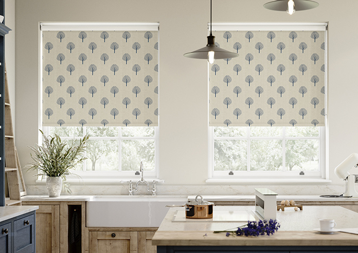 Emily Bond Yew Tree, Navy - Twist&Fit Roller Blind - Image 3